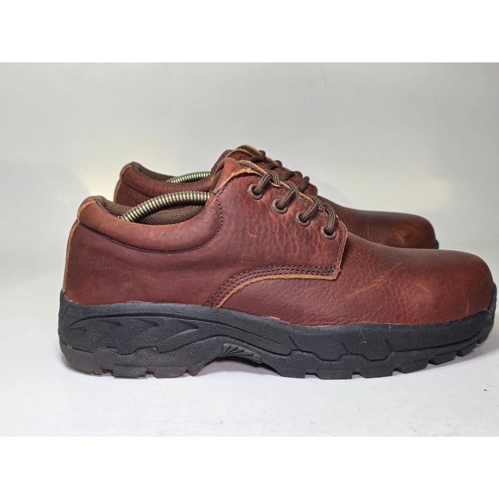 SR Max Work Shoes Men's Size 8 M Brown‎ Leather Slip Resistant Lace Up Steel Toe